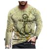 Vintage Anchor Print Men's Long Sleeve T-shirts Spring Cotton Crew Neck Male Tops Oversized T Shirts Men Clothing EU Size 5XL