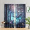 2 шт., шторы Butterfly Forest - полузатемняющие - подходят для гостиной, спальни, кухни, для украшения дома