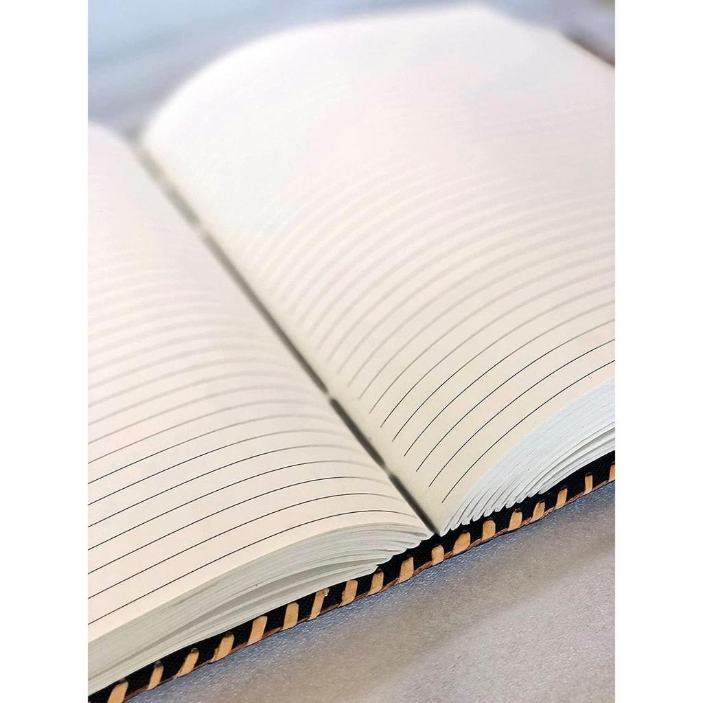 Fat Leather 600 Pages Journal Large Seven Stone Leather Notebook Journal Blank Handmade Book Sketchbook Everyday Use (Lined Pages, Green)