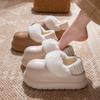 Thick Soled, Height Increasing, Removable and Washable Cotton Slippers for Women In Autumn and Winter, Velvet Waterproof Cotton Shoes for Women