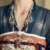 Tang Ming Song Dynasty Hanfu Ruyi Pendant Pearl Long Tassel Necklace Chinese Style Necklace  Hanfu