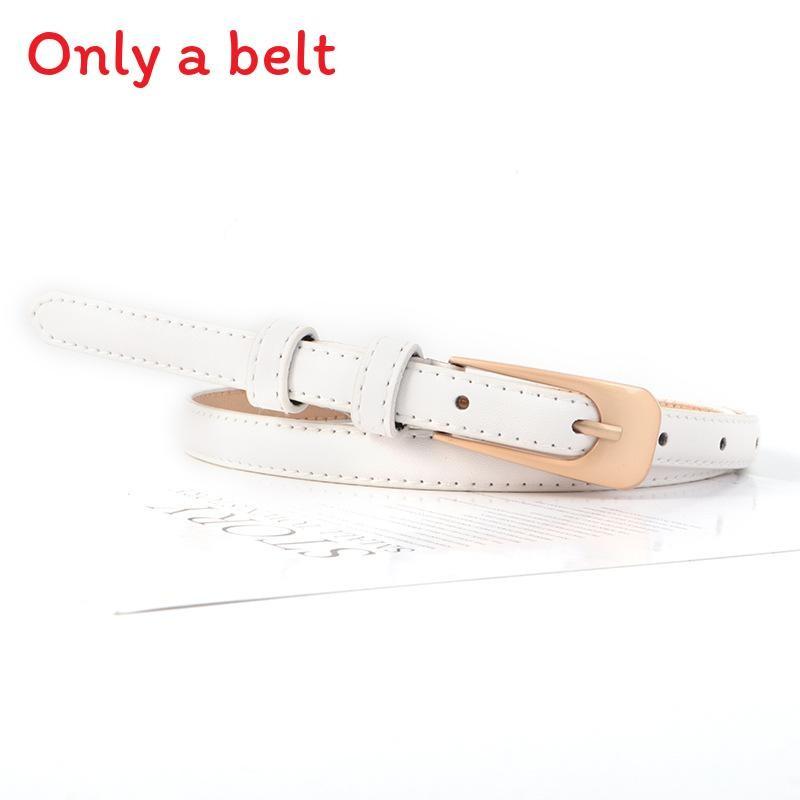 Solid Color Simple Gold Buckle Women Slim Waist Belt Casual Versatile And