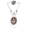 Skin Leopard Jasper Gemstone Mother's Day Silver Jewelry Necklace 20 In