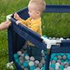 Selonis Hexagon 6 Side Play Pen with 100 Balls, Grey:pearl/grey/transparent/powder Pink