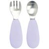 UBMom Infant Stainless Steel Silicone Handle Baby Food Spoon Fork Case Set, Sweet Potato Dumplings (Lavender), 1 Set, Korean Popular Tableware