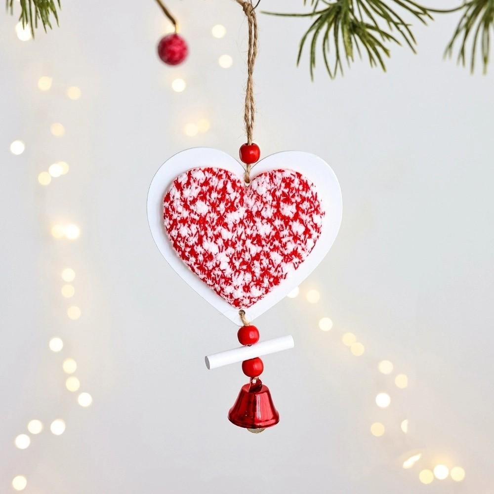 Decorative Christmas Bells Pendants Wood Star Car Ornament Outdoor Decor