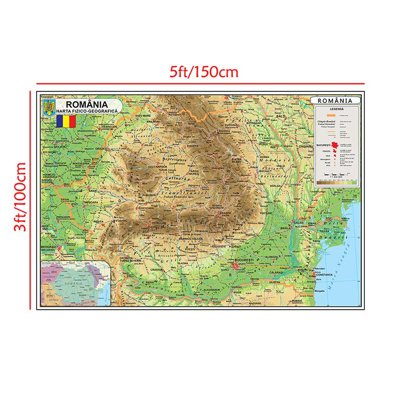 Wall Map,Romanian Map Series Background Cloth Map of Romania Home Wall Decor Painting,Geographical Tools,Tourism/education Tools