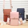 Fashion Women Flap Crossbody Bags Simple Solid Color Leather Shoulder Bags Female Cell Phone Small Square Bags