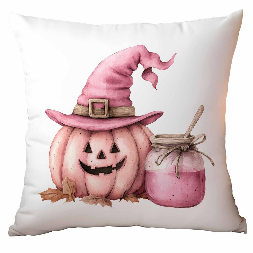 New Pink Halloween Pillowcase Festive Home Cushion Pillowcase Decoration