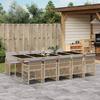 VidaXL Garden Dining Set and Cushions 11 Pcs Beige Poly Rattan 3210756