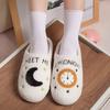 Slippers 2025 New Moon Cartoon Pattern Warm Non Slip Plush Cotton Shoes Indoor Household Winter Flat Bottom Slippers Comfortable
