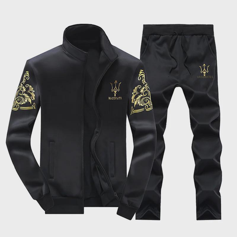 Men's Trendy Autumn/Winter Two-Piece Cardigan Sweatshirt & Casual Sports Pants Set