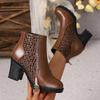 Fashion 2025 New Boots Fashion High Heel Thick Heel Boots Women Comfort Casual Ladies Shoes Outdoor Luxury Retro Shoes Zapatos De Mujer