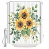 Modernism Sunflower Plant Shower Curtains Waterproof Bath Curtains Home Decor Modern Luxury Bathroom Curtain