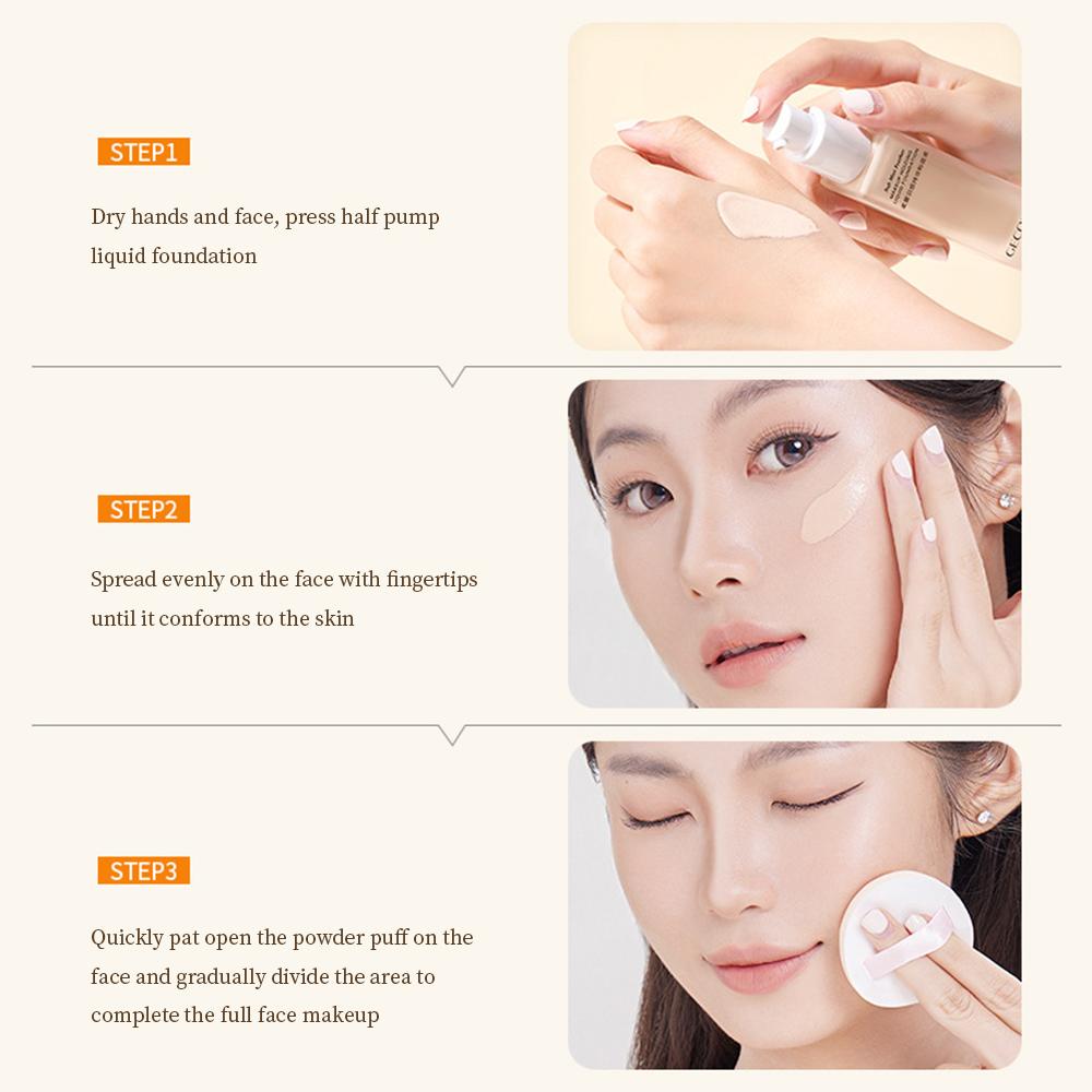 Long-lasting Liquid Foundation Concealer Light And Hydrating Natural Waterproof Sweat-proof Suitable For Oily Skin