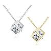 Fashion Crystal Rhinestone Pendant Necklace for Women Gold Color Square Clavicle Wedding Jewelry Gifts