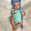 19inch Newborn Baby Doll Handmade Lifelike Reborn Loulou Awake Soft Touch Cuddly Doll with 3D Painted Skin Visible Veins