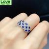 Natural Sapphire Gem Ring S925 Sterling Silver Fine Fashion Charming Jewelry For Womenengagement Rings For Women