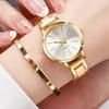 4pcs/set Women's Fashion Watch Set With Casual Style Small Dial Quartz Watch With Bracelet Set (Box Not Included) Gift For Girls