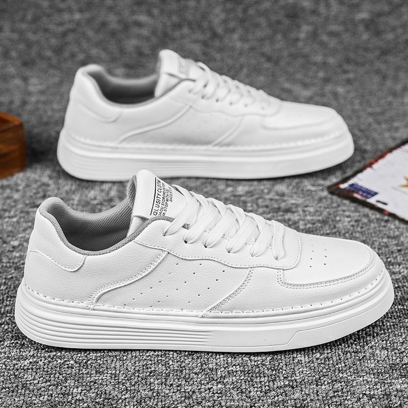Little White Shoes Men's Shoes Summer Breathable Shoes Men's High-end Casual Leather Shoes Men's Versatile Board Shoes Sports Trendy Shoes