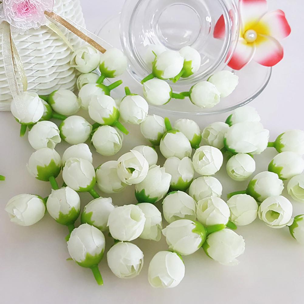 50 шт. 2 см поддельные бутоны роз искусственный цветок свадебный букет невесты DIY Декор для вечеринки Рождественский орнамент
