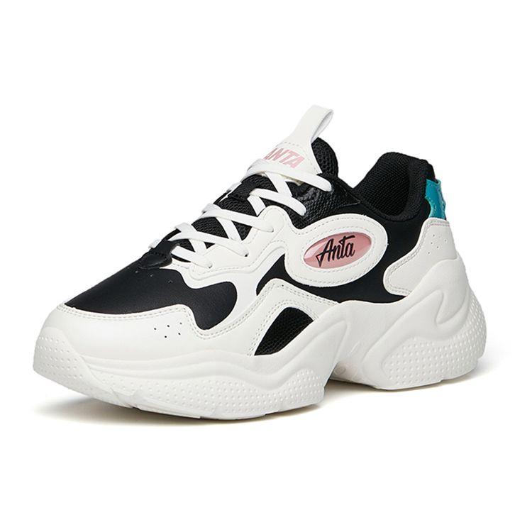 Anta Удобные износостойкие нескользящие низкие повседневные туфли женские кроссовки белые черные 122148886-7