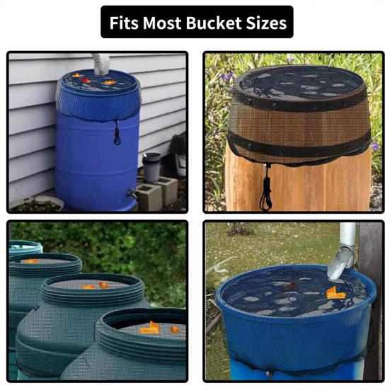 Rain Barrel Filter Drawstring Design Fine Mesh Dustproof Water Tank Mesh Screen Protects Rain Barrel Daily Use