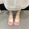 Sweet and Cute Flower Flip-flops for Women 2025 Summer Wear Beach Flat-bottomed Cold Slippers Girl Heart Slippers