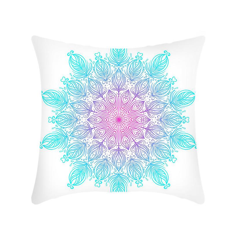 Creative Bohemian Style Mandala Sofa Pillow Cover Tatami Bay Window Pillow Cover Short Plush Printed Cushion