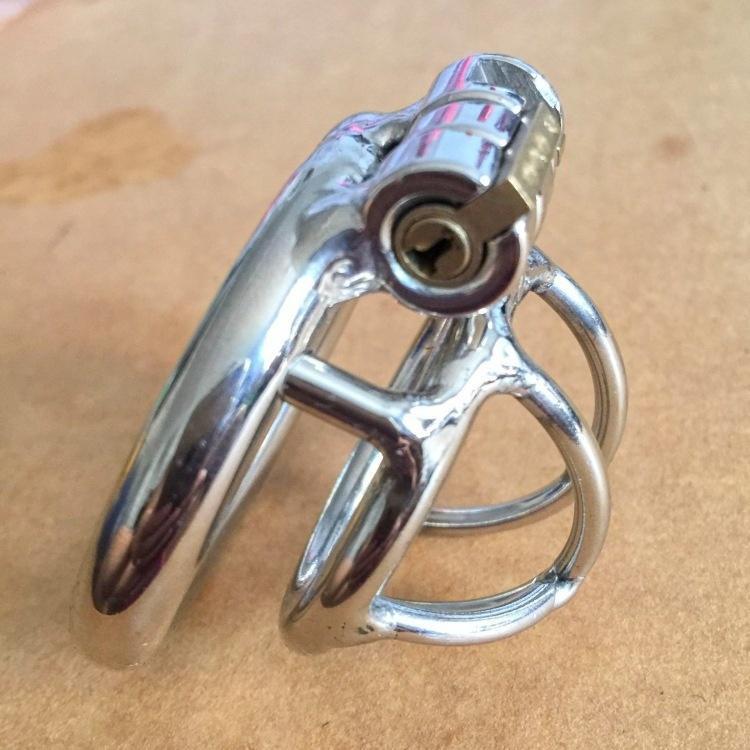 Short Cage Stainless Steel Male Chastity Lock