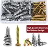 54pcs Fastening Screw Assortment Kit Self-Drilling Wall Screws Set Home Improvement