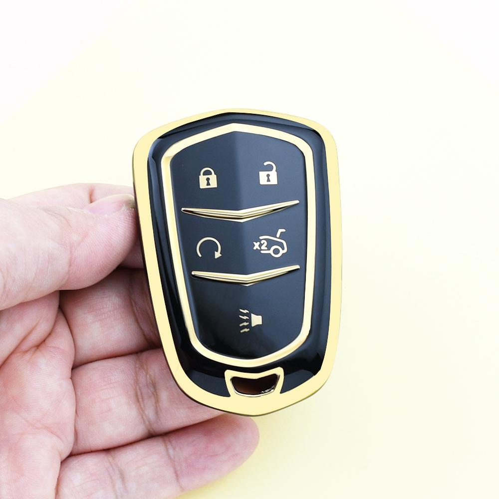 For Cadillac Escalade ESV SRX STS XTS ELR ATS CTS DTS XT5 CT6 2014 - 2018 Car Smart 4/5 Buttons Key Case Cover Bag Shell Fob