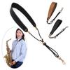 Leather Saxophone Neck Strap with Metal Swivel Hook for Alto / Tenor / Soprano Sax