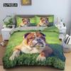 Cute Cartoon Bulldog Pattern Duvet Cover Set King Full Size Bedding Set Room Decor Soft Microfiber Quilt/Comforter Cover 2/3PCS