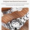 JINSHIDUN New Business and Leisure Ladies Watch Fully Automatic Mechanical Watch Tungsten Steel Double Calendar Luminous Waterproof High-end Watch