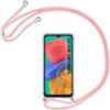 Protective Case - BOOLING - for Samsung Galaxy M33 5G - Reinforced Silicone - Transparent - Adjustable Pink Cord