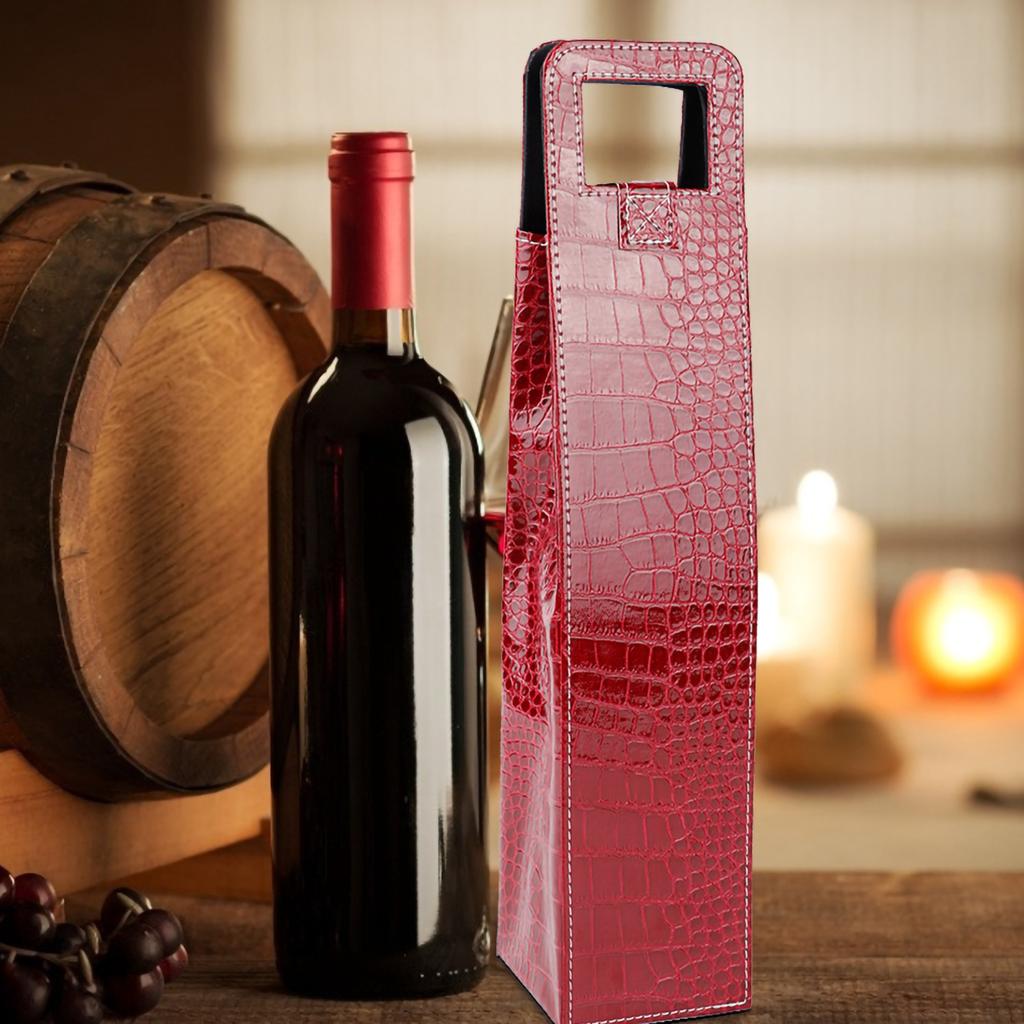 PU Resuable Leather Wine Tote Bag Champagne Beer Gift Bags Carrier