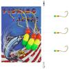1Pack Saltwater Pompano Rigs for Surf Fishing Three Drops Pompano Rigs with Barrel Swivel Hook Floats Duo Lock Snap and Beads