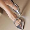 Fashion French Rhinestone Strap Bao Too Shallow Sandals Women's New Summer Pointed Toe Stiletto Stiletto High Heel Shoes