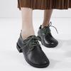 Women's Shoes Genuine Leather Soft Soled Handmade Casual Mixed Colors Low Heel Lace-up Pumps