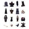 Coffin House Chair Halloween Miniature Figurine Bone Skull Desktop Knick-knack  Festival Supplies