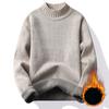 Autumn Winter Men's Half High Neck Pullover Knit Sweater Clothing Thick Warm O-neck Jumpers Knitwear