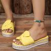 Летняя женская обувь 2024 года, высококачественная модная обувь с открытым носком, однотонная, толстая подошва, женские тапочки, римские пляжные туфли с бабочкой
