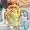 With Straw Kids Water Sippy Cup Plastic Transparent Bottle Water Cup Portable Drink Bottle  Home