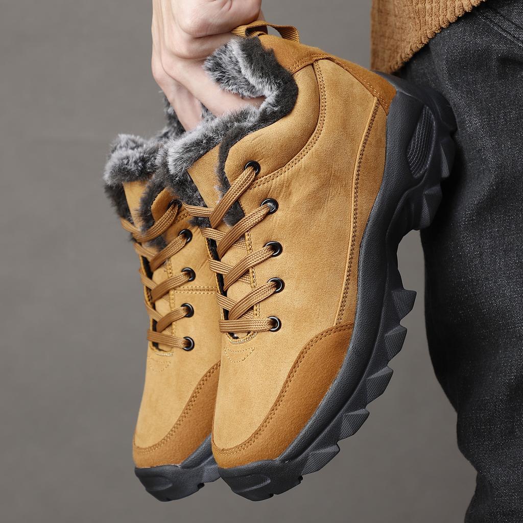 Men Snow Boots Outdoor Shoes for Male Thick Sole Sneakers for Men Winter Shoes Botines Tenis Keep Warm Fluff Mens Ankle Boots