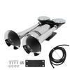 300DB Car Air Horn Zinc Alloy Chrome Plating Double Tube Loudspeaker for Train Ship SUV RV Truck