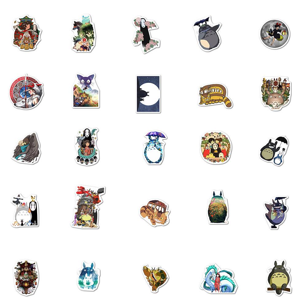 100Pcs Ghibli Hayao Miyazaki Stickers Cartoon Graffiti Decals Helmet Skateboard Laptop Motorcycle Sticker Toys Decor