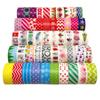 Skrnoai Cute Washi Masking Decorative Colorful DIY Planner Planner Design Packaging Super Diary Decor Tape, 50-Piece Set, Japanese-Style Stickers,