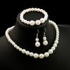 Elegant Pearl and Diamond Jewelry Set: Necklace, Earrings, Bracelet – Simple and Fashionable for Everyday Wear