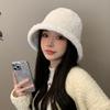 New Fuzzy Niche Bucket Hat Women'S Winter Outdoor Travel Warm Solid Color Basin Hat Tide
